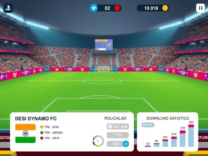 Desi Dynamo FC download statistics chart showing growth across Indian regions
