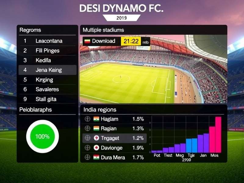 Desi Dynamo FC gameplay screenshot showing Indian stadium environment